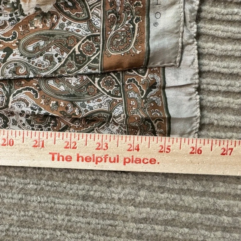 Echo Scarf Brown Olive Green Paisley Floral Rose Print Lightweight Long Wrap